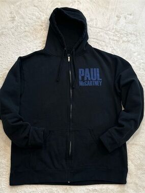 2016 Paul McCartney One On One Tour Hoodie Black Full Zip 2XL Beatles Merch